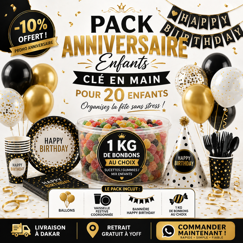 Pack Anniversaire 20 personnes