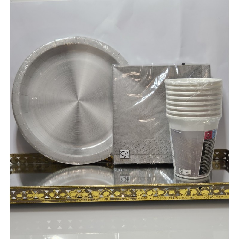 Kit de fête en argent 36 pcs