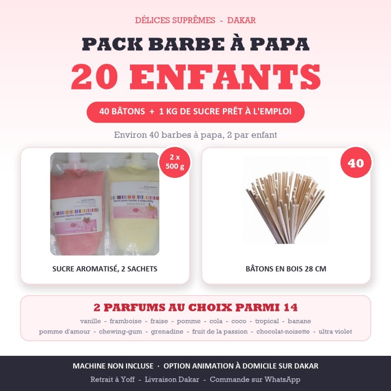 Pack Barbe à Papa 20 enfants