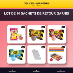 Lot de 10 sachets de retour garnis