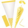 10 sachets cônes Jaune24 cm