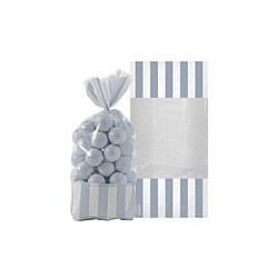 10 sachets rayés Gris 27 cm
