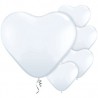 5 Ballons Cœur Blanc 11"ou 28cm Latex