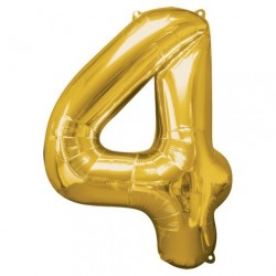 Ballon couleur Or chiffre 4