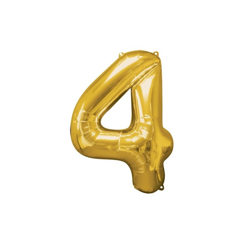 Ballon couleur Or chiffre 4