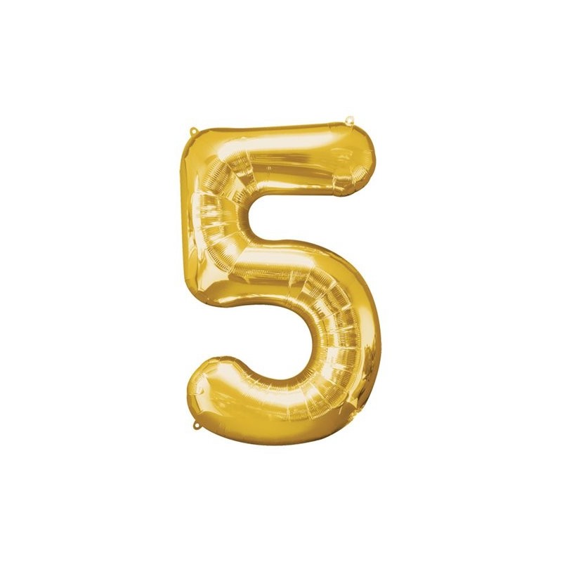 Ballon couleur Or chiffre 5