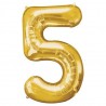 Ballon couleur Or chiffre 5