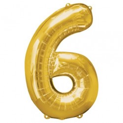 Ballon couleur Or chiffre 6