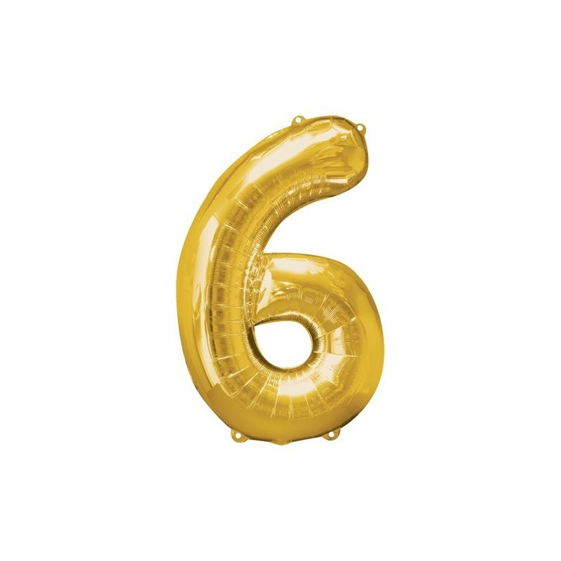 Ballon couleur Or chiffre 6
