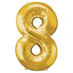 Ballon couleur Or chiffre 8