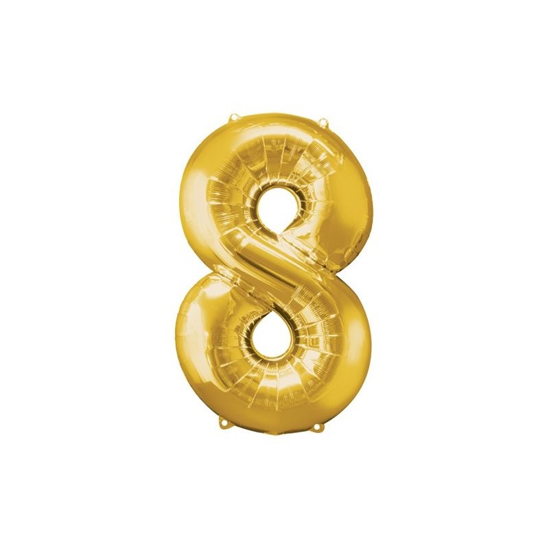Ballon couleur Or chiffre 8